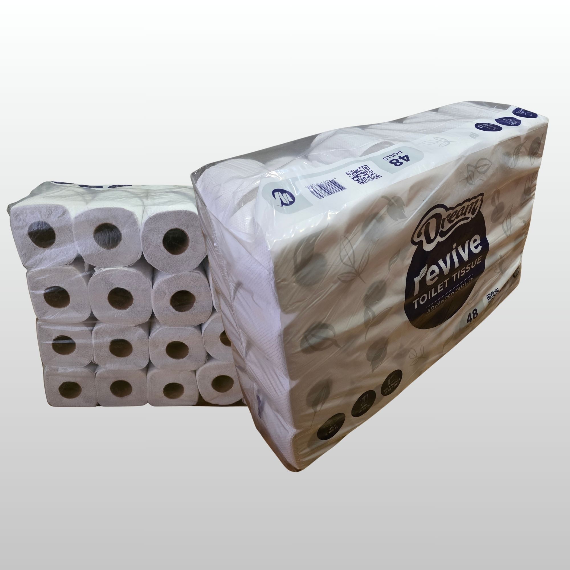 1-Ply Econo Commercial Toilet Rolls — 48 pack